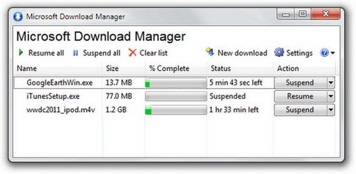 Phần mềm Microsoft Download Manager