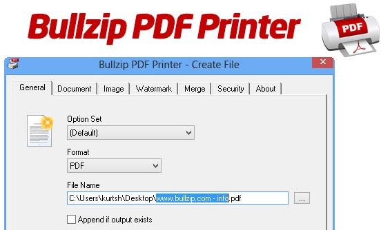 Bullzip PDF Printer - phần mềm cho máy in