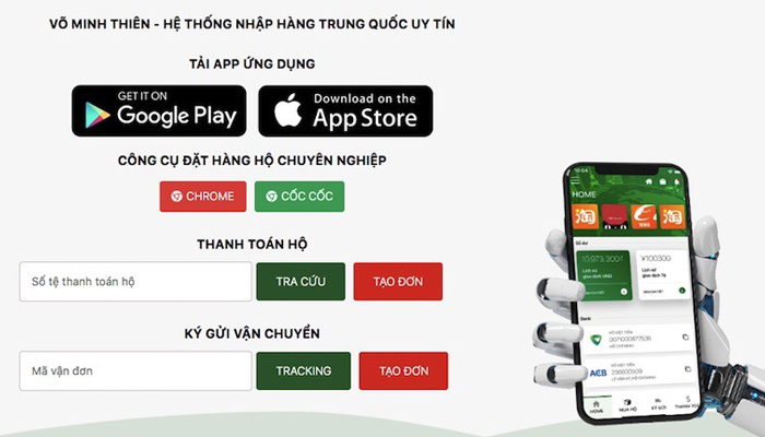 App đặt hàng Trung Quốc giá rẻ - Võ Minh Thiên