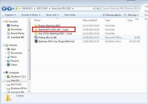 Giải nén tệp tin chứa ứng dụng Sketchup Pro 2015