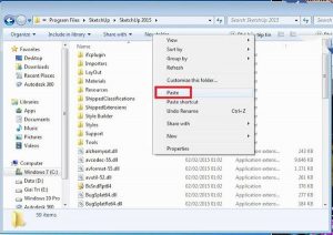 Đưa toàn bộ thư mục sao chép vào nơi cài đặt sketchup 2015 pro full