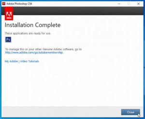 Đóng giao diện tải Photoshop để hoàn tất cài đặt