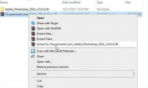 Giải nén Adobe Photoshop 2022