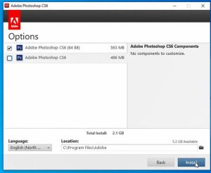 Lựa 1 trong 2 phiên bản phù hợp để cài Photoshop CS6 Full crack