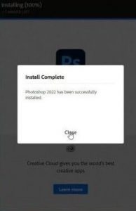 Hoàn thành cài adobe photoshop 2022