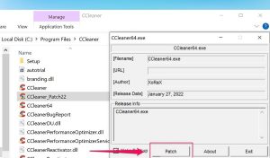 chạy file patch ccleaner pro full patch