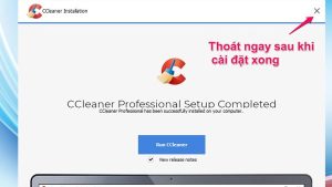 thoát setup ccleaner installation