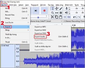 cách sử dụng audacity full crack export audio