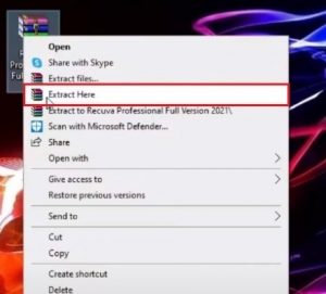 extract recuva professional