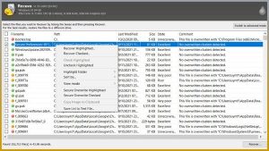 tính năng khôi phục tệp tin recuva