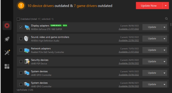 tối ưu và update driver