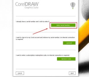 enter serial number coreldraw x7